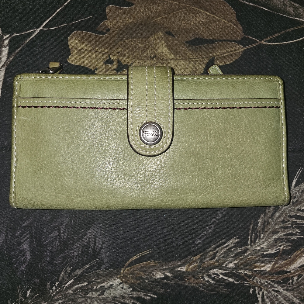 Fossil Light Green Leather Women's Wallet
